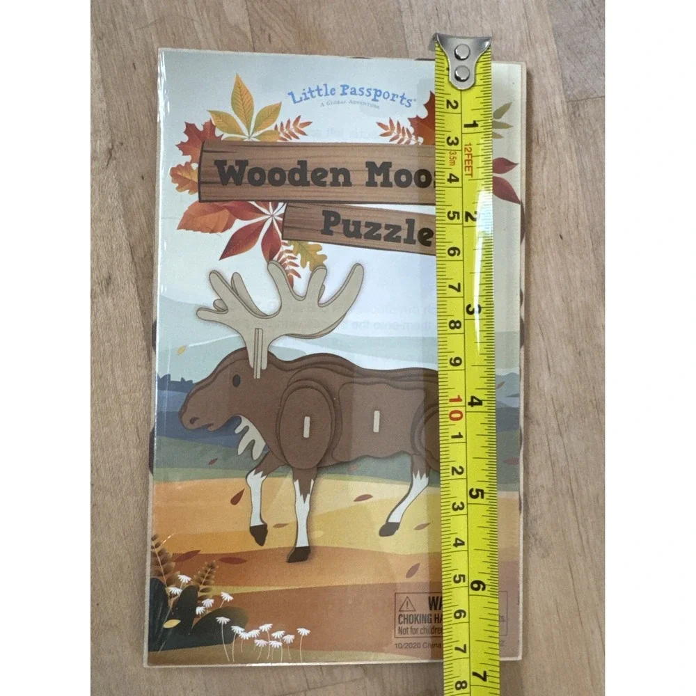 2020 Little Passports Wooden Moose Puzzle New Sealed For 3 Yrs +